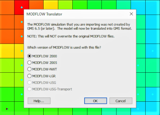 Example of the MODFLOW Translator