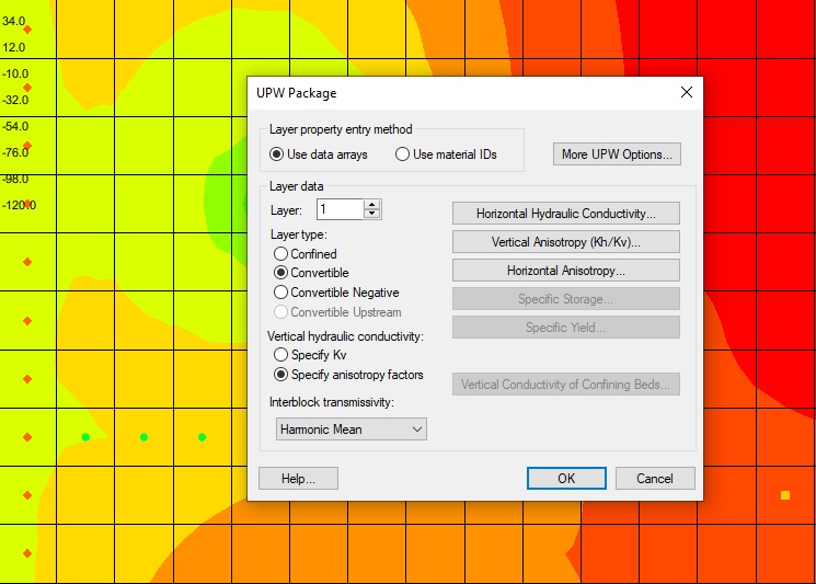 Example of the UPW Package dialog