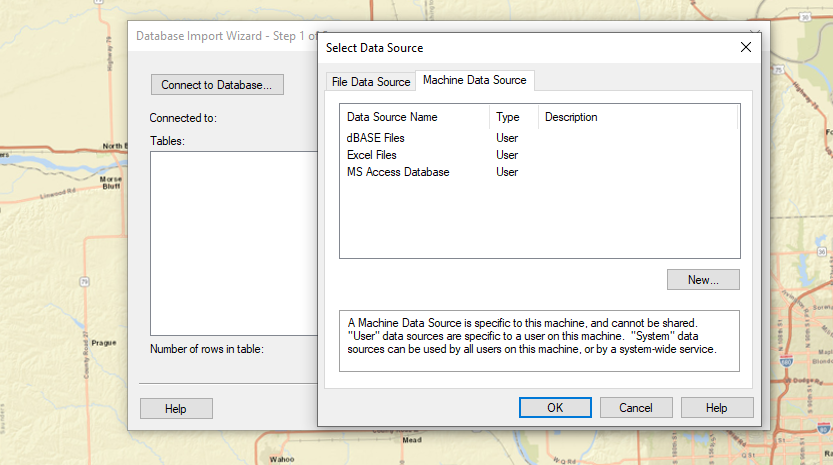 The Import Database Wizard
